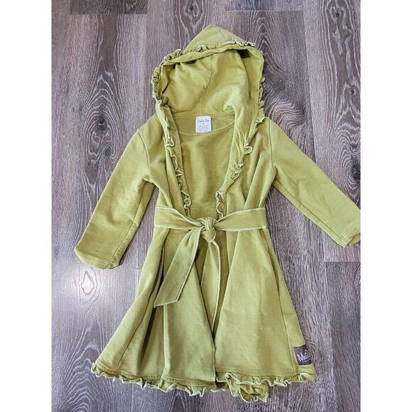 Matilda Jane Girls 6 Green Top Cardigan Long Sleeve Belt Ruffle‎ Open Tie #5 - Picture 1 of 4